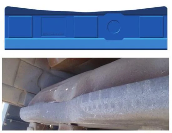 Serious wear on the middle area of hammer