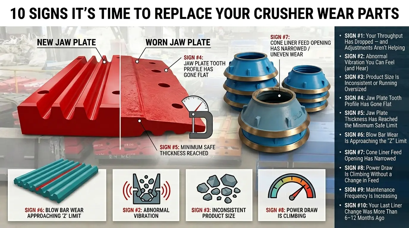 10 Signs It's Time to Replace Your Crusher Wear Parts Sign