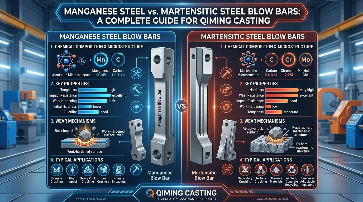Manganese Steel Blow Bars vs Martensitic Steel Blow Bars